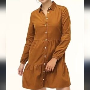 J. Crew Corduroy Button Front Dress